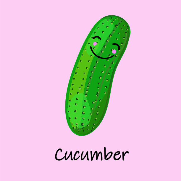 可爱的卡通蔬菜，脸上带着微笑图片下载