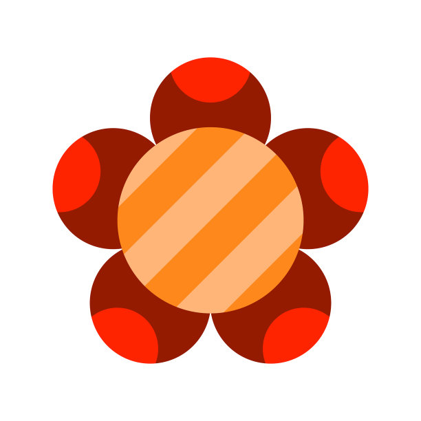 平面图标的花彩色对象上的一个白色图片下载