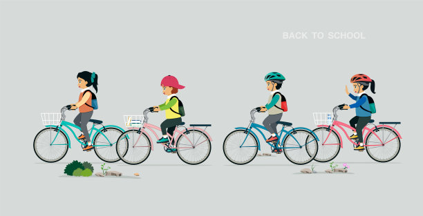 孩子们骑自行车图片下载