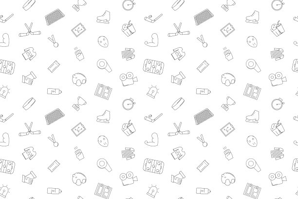 曲棍球背景线图标图片下载