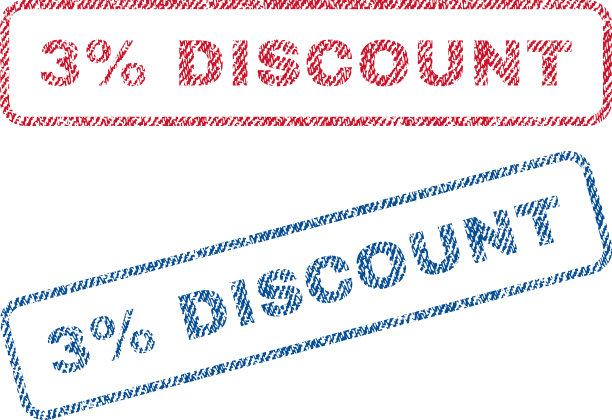 3%的折扣纺织邮票图片下载