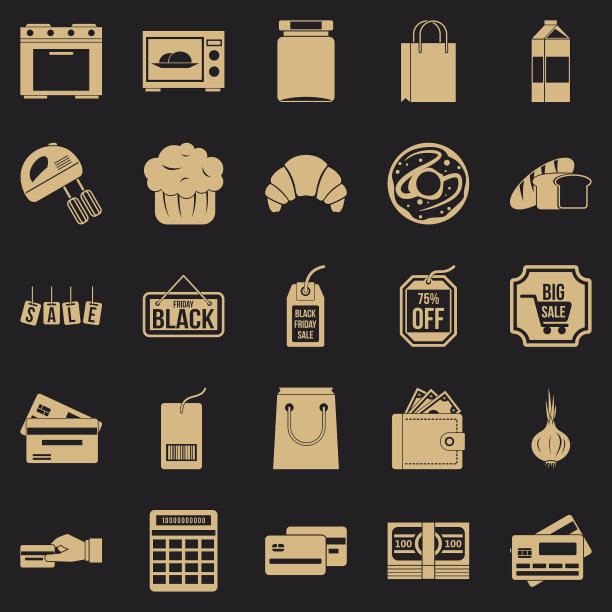 自助式店铺图标设置简约风格图片下载