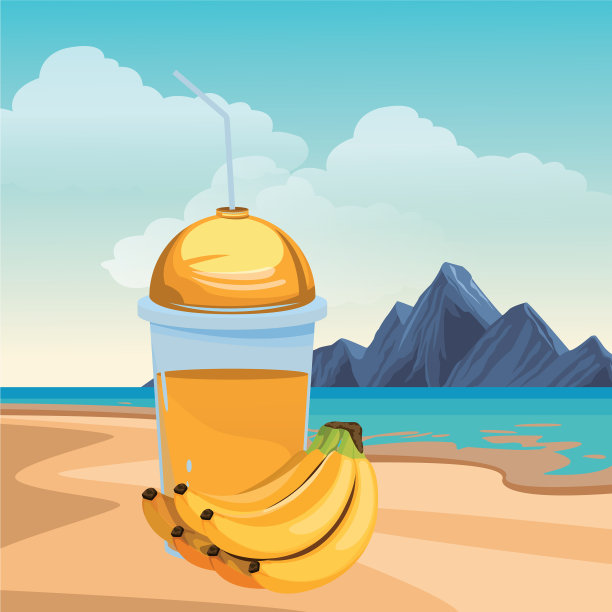 热带水果和冰沙饮料图片下载