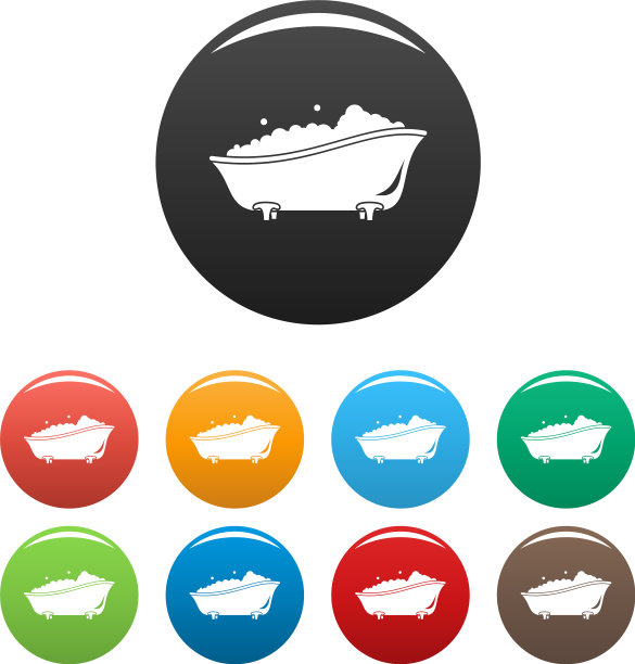 泡泡浴浴缸图标设置颜色图片下载