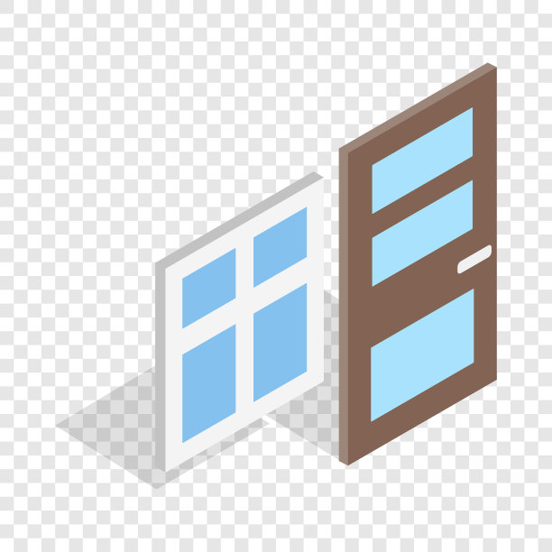 门和窗等距图标图片下载