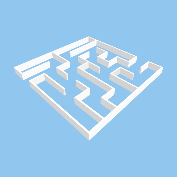 抽象的白色方块迷宫3d环绕式游戏图片下载