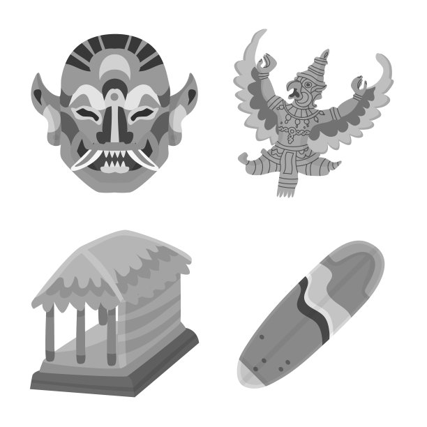 孤立对象亚洲和地理标志集图片下载