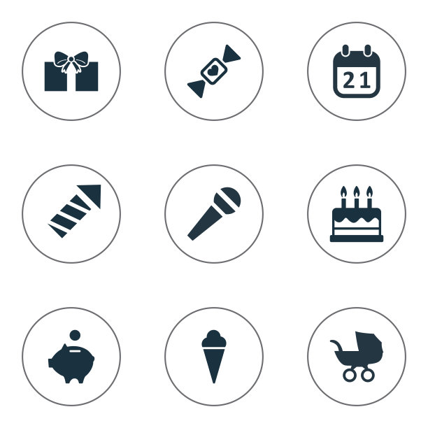 一套简单的节日图标图片下载