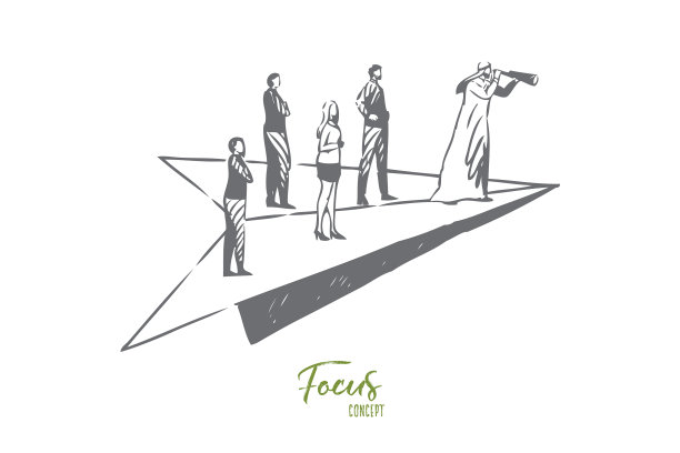 焦点概念草图孤立图片下载