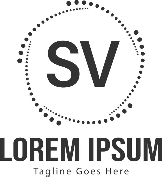 带有现代框架的SV标志模板图片下载