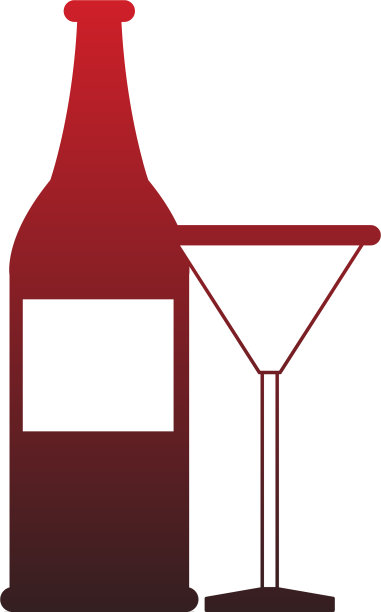 伏特加酒瓶和鸡尾酒杯的红线图片下载