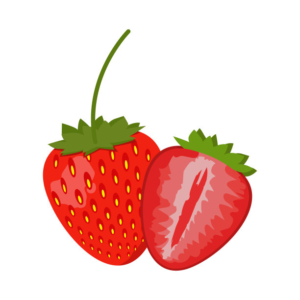 草莓孤立在白色背景图片下载