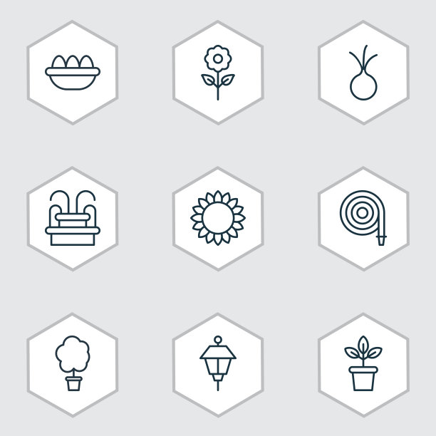 一套9植物图标包括木罐水图片下载