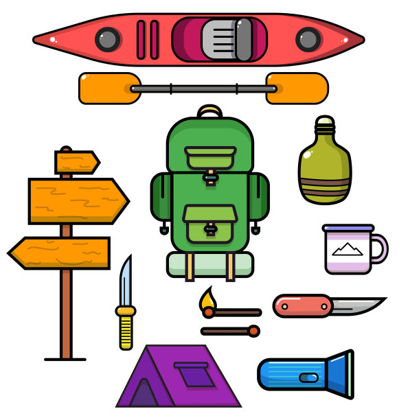 设平、细线徒步漂流设计图片下载