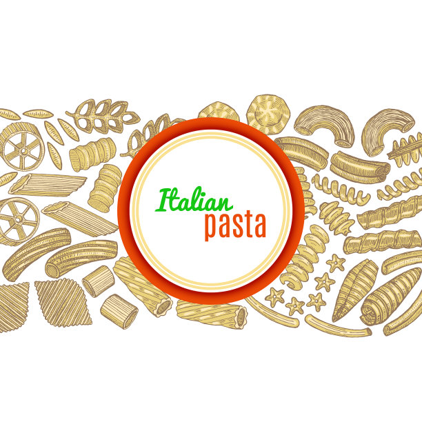 模板与手绘意大利面图片下载