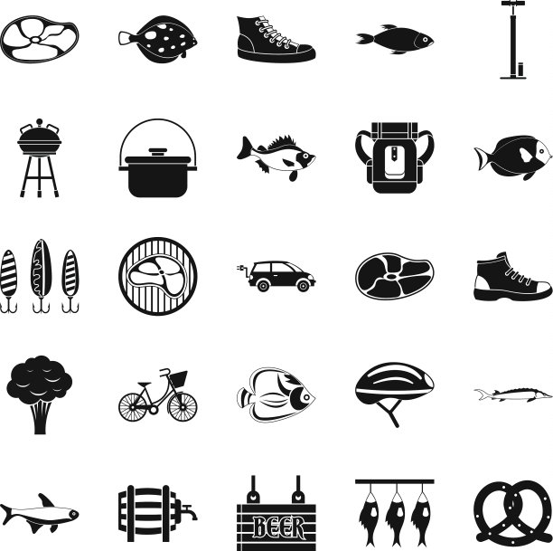 周末在森林图标设置简单的风格图片下载