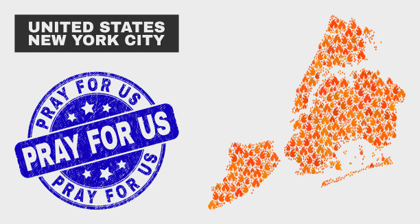 火焰马赛克纽约市地图和危难祈祷图片下载