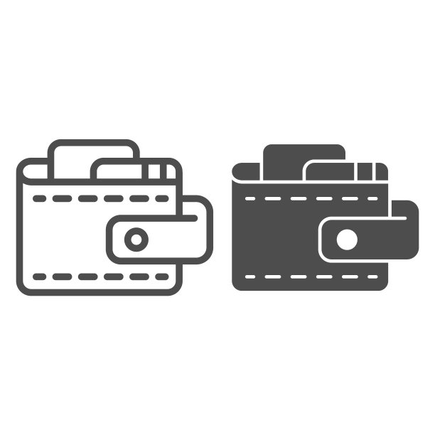 钱包线和字形图标的钱图片下载