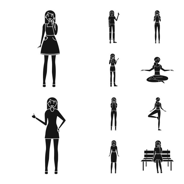 孤立的情感对象和女性图标图片下载