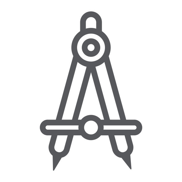 学校指南针线条图标建筑师和制图图片下载