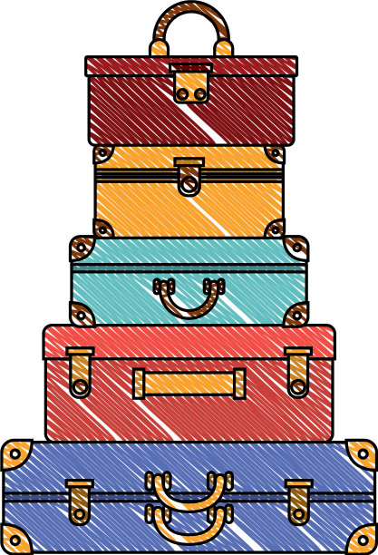 箱包堆孤立图标图片下载