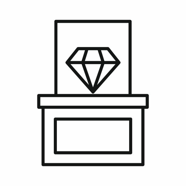 钻石底座上的图标轮廓风格图片下载
