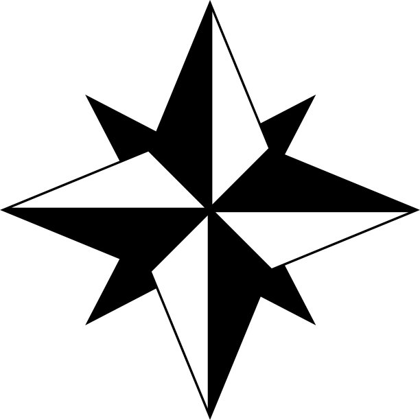黑色风玫瑰图标图片下载