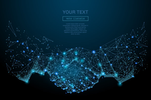 抽象握手低聚图片下载