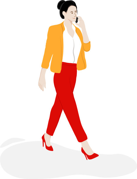 女商人拿着电话走在街上图片下载