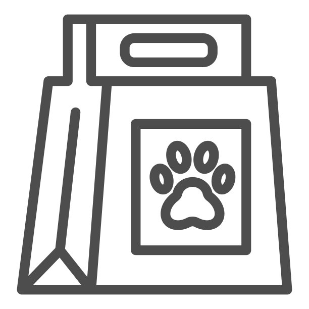 狗粮包装线图标狗粮与爪印图片下载