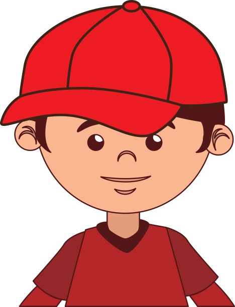 男孩卡通棒球棒孤立图片下载