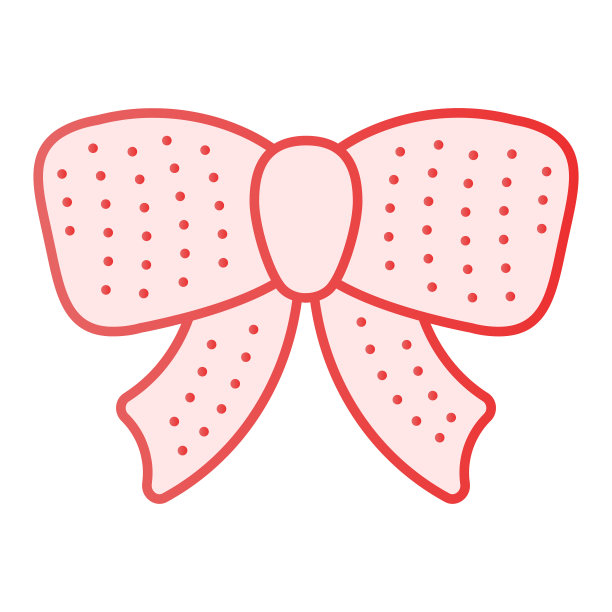 圆点蝴蝶结平面图标包装装饰粉色图标图片下载