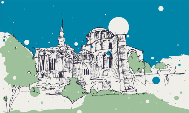 伊斯坦布尔卡里耶博物馆素描图片下载