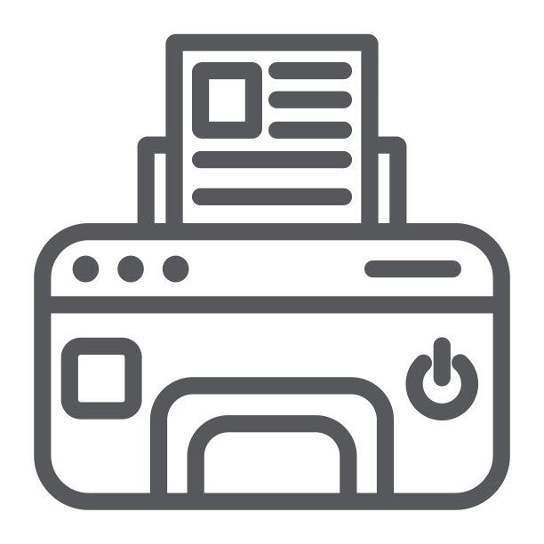 打印机线条图标，设备和打印传真标志图片下载
