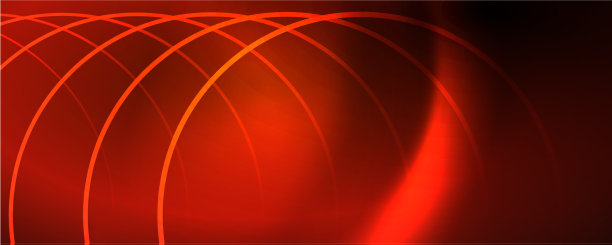 明亮的霓虹灯圈和波浪线发光发亮图片下载