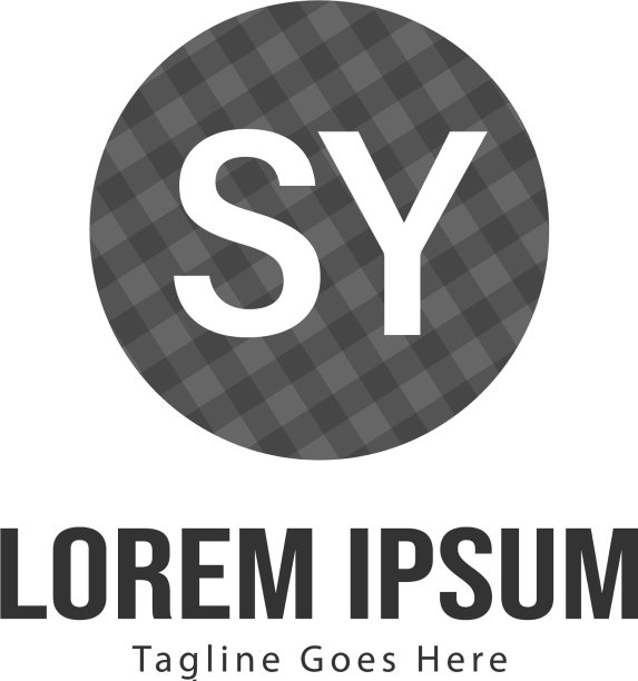 带有现代框架的SY首字母标志模板图片下载