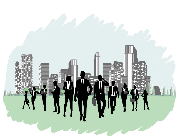 业务团队的剪影图片下载