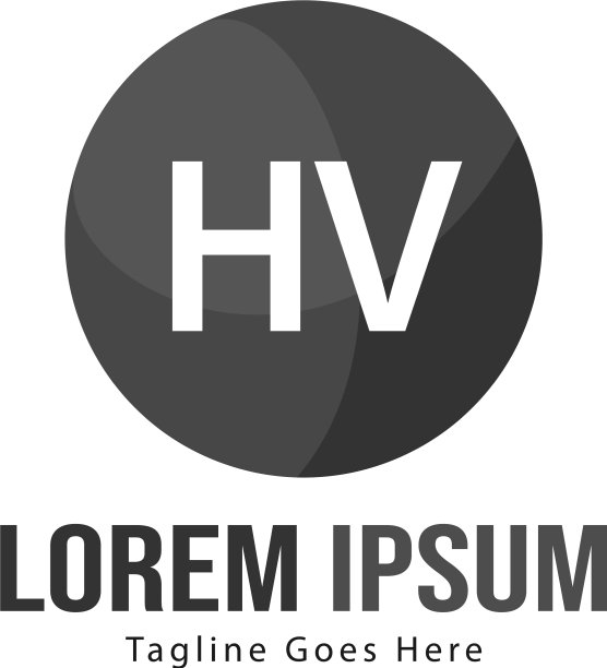 带有现代框架的HV字母logo模板图片下载