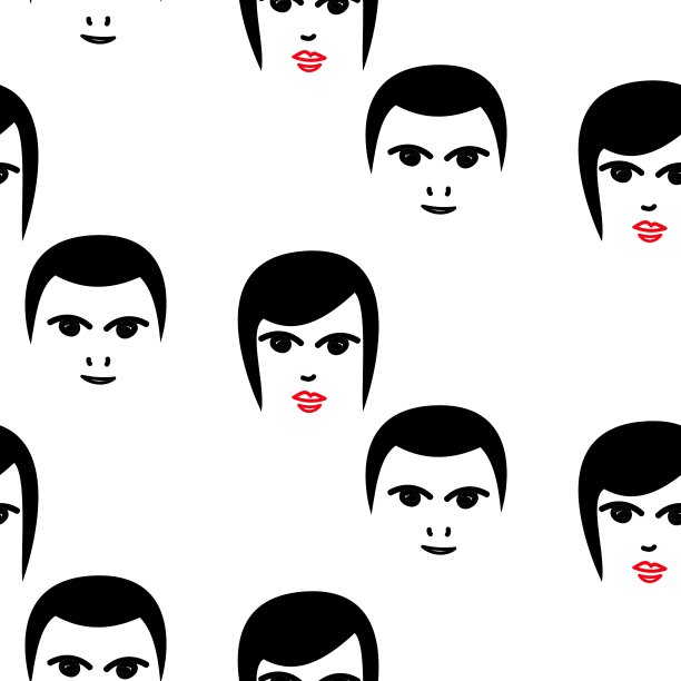 女人和男人的脸型是无缝的图片下载