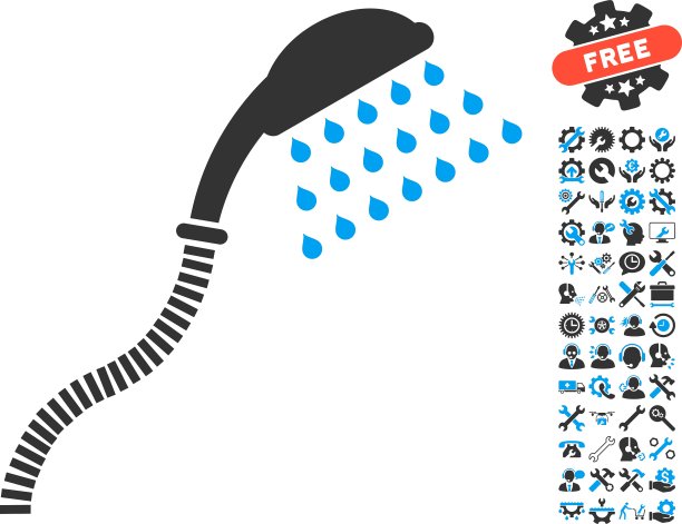 淋浴图标与工具奖金图片下载
