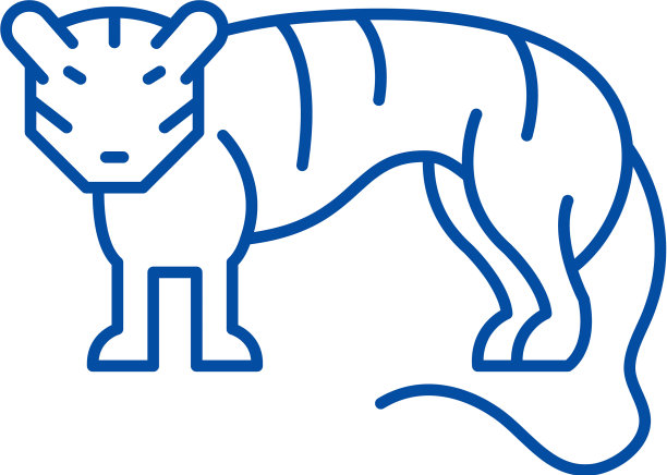 老虎线图标概念虎平符号图片下载