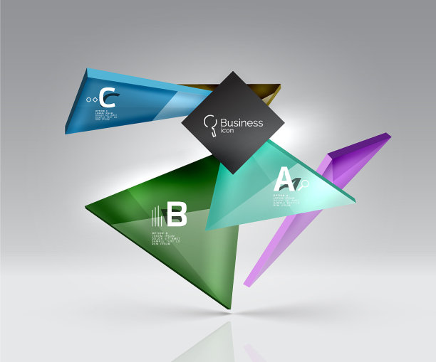 几何玻璃三角形抽象背景图片下载