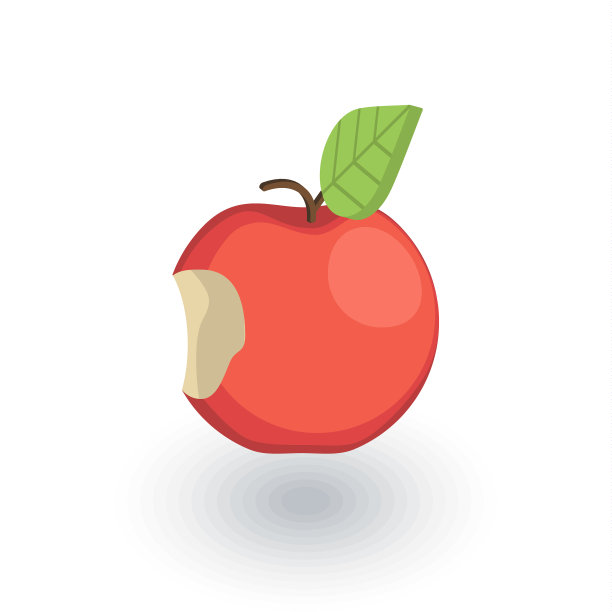 苹果与咬等距平面图标3d图片下载