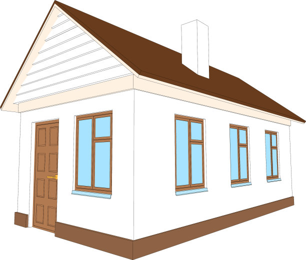 棕色门的新房子图片下载