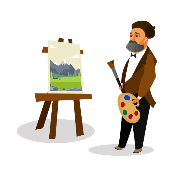 画家画风景卡通图片下载