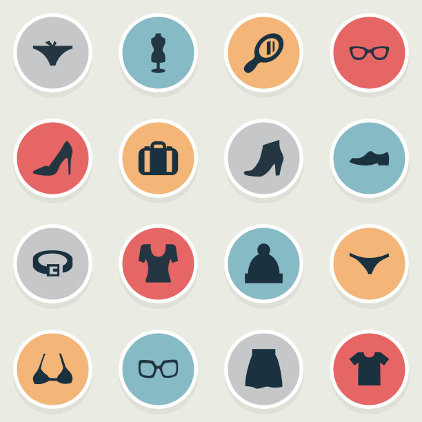 一套简单的衣服图标图片下载