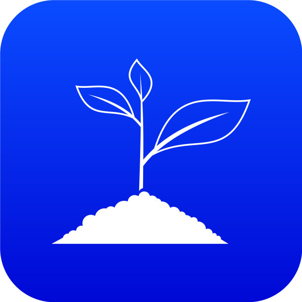 正在生长的植物图标数字蓝色图片下载