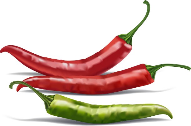 红辣椒孤立于白辣椒上图片下载