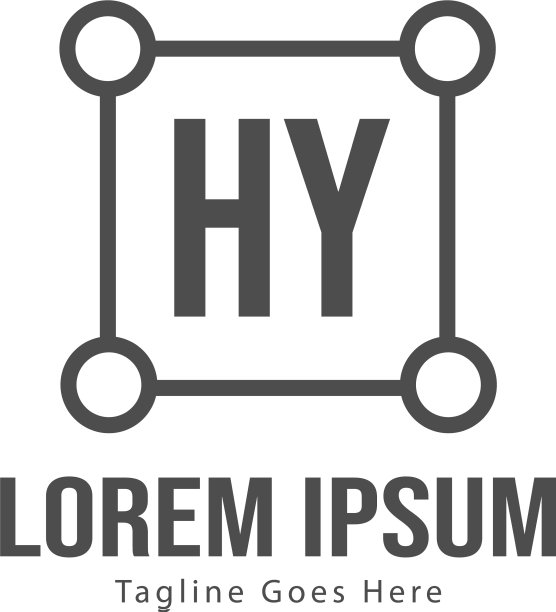 HY字母现代边框Logo模板图片下载