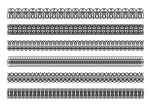 单色花边条纹精致的装饰图案图片下载